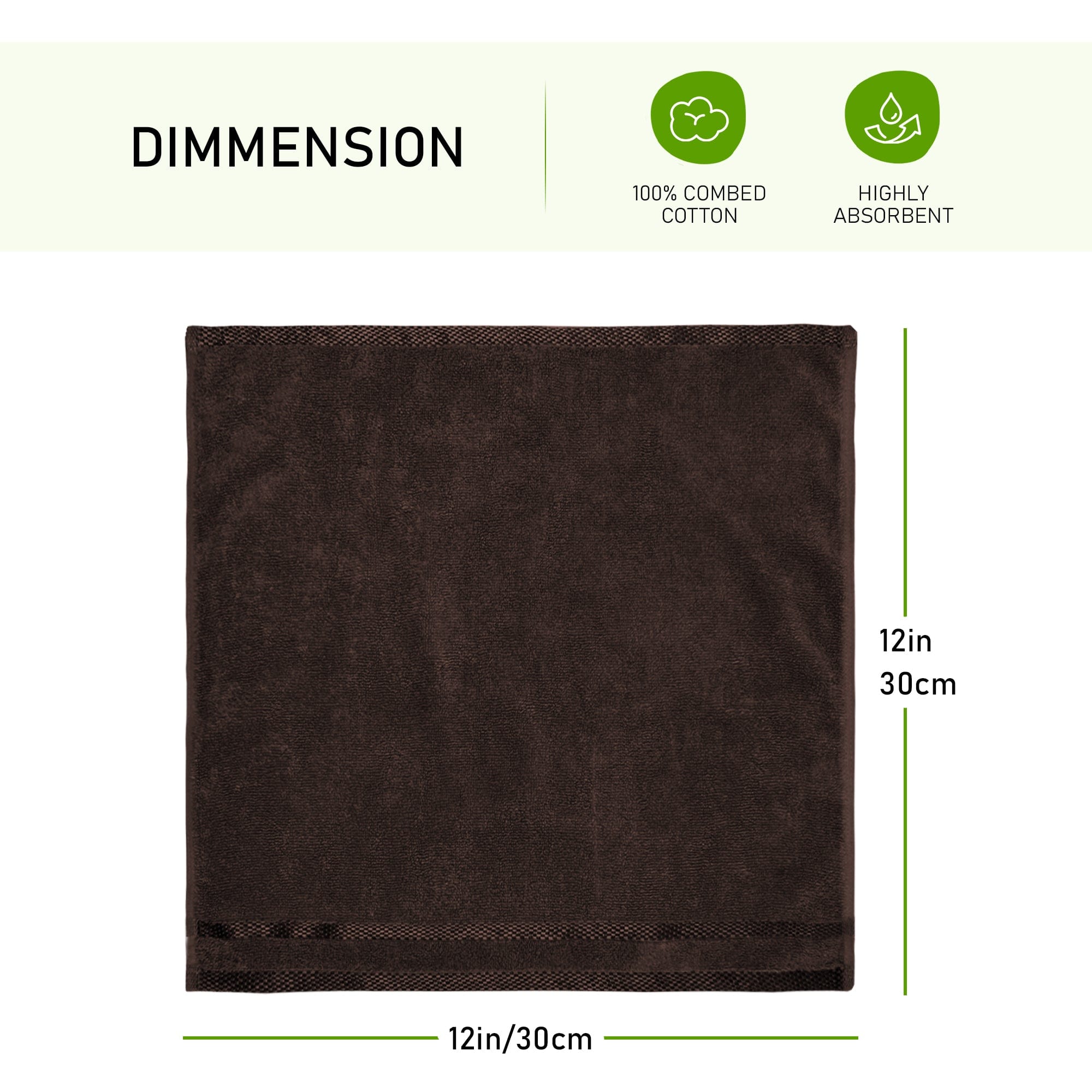 OLIVIA ROCCO Belmont Viscose Stripe Brown Towels 100% Cotton Hotel Quality Super Absorbent 10 Piece Bale Set Includes 4 Hand Towels And 12 Face Cloths