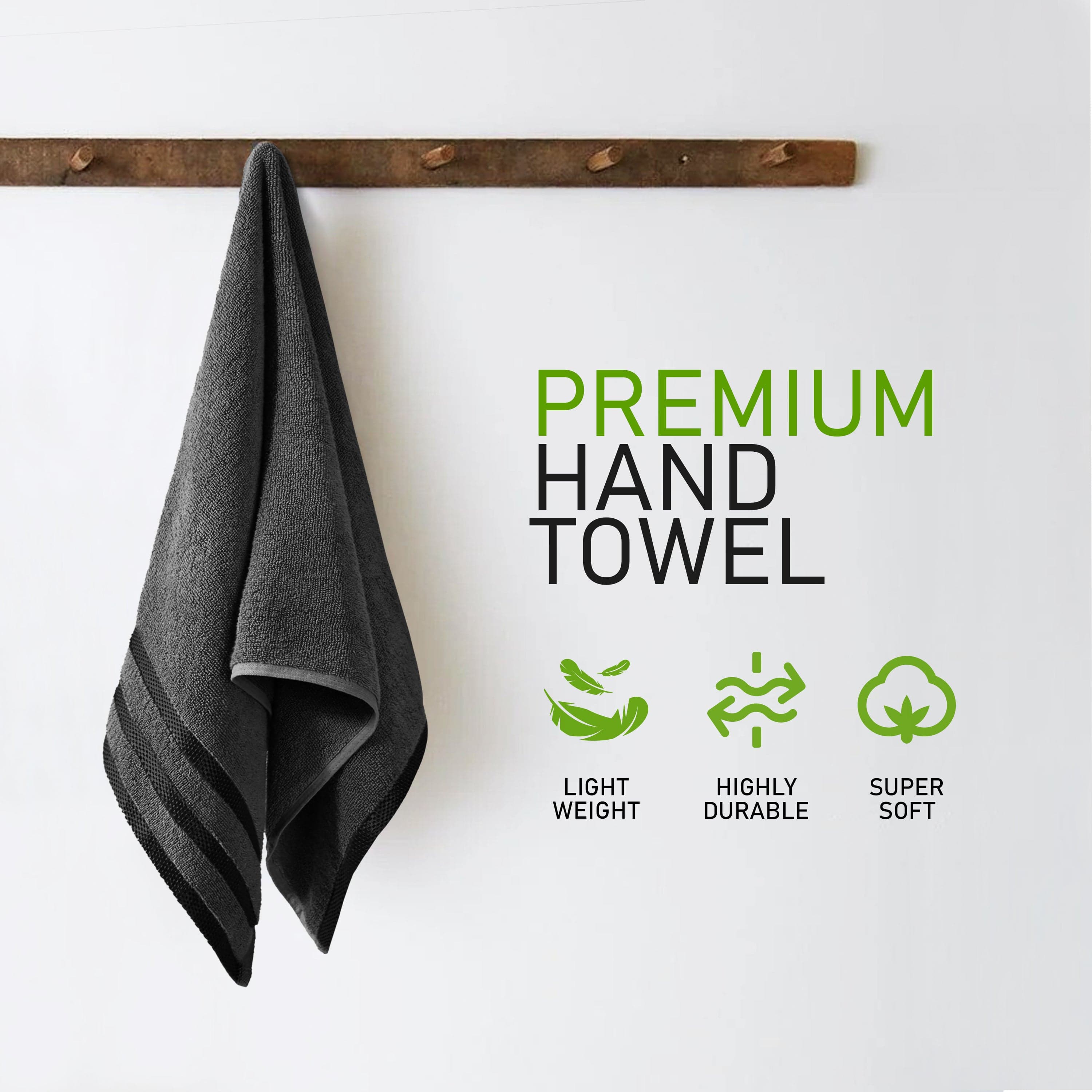 OLIVIA ROCCO Belmont Viscose Stripe Grey Towels 100 Percent Cotton Hotel Quality Super Absorbent 10 Piece Bale Set 4 Hand Towels 12 Face Cloths
