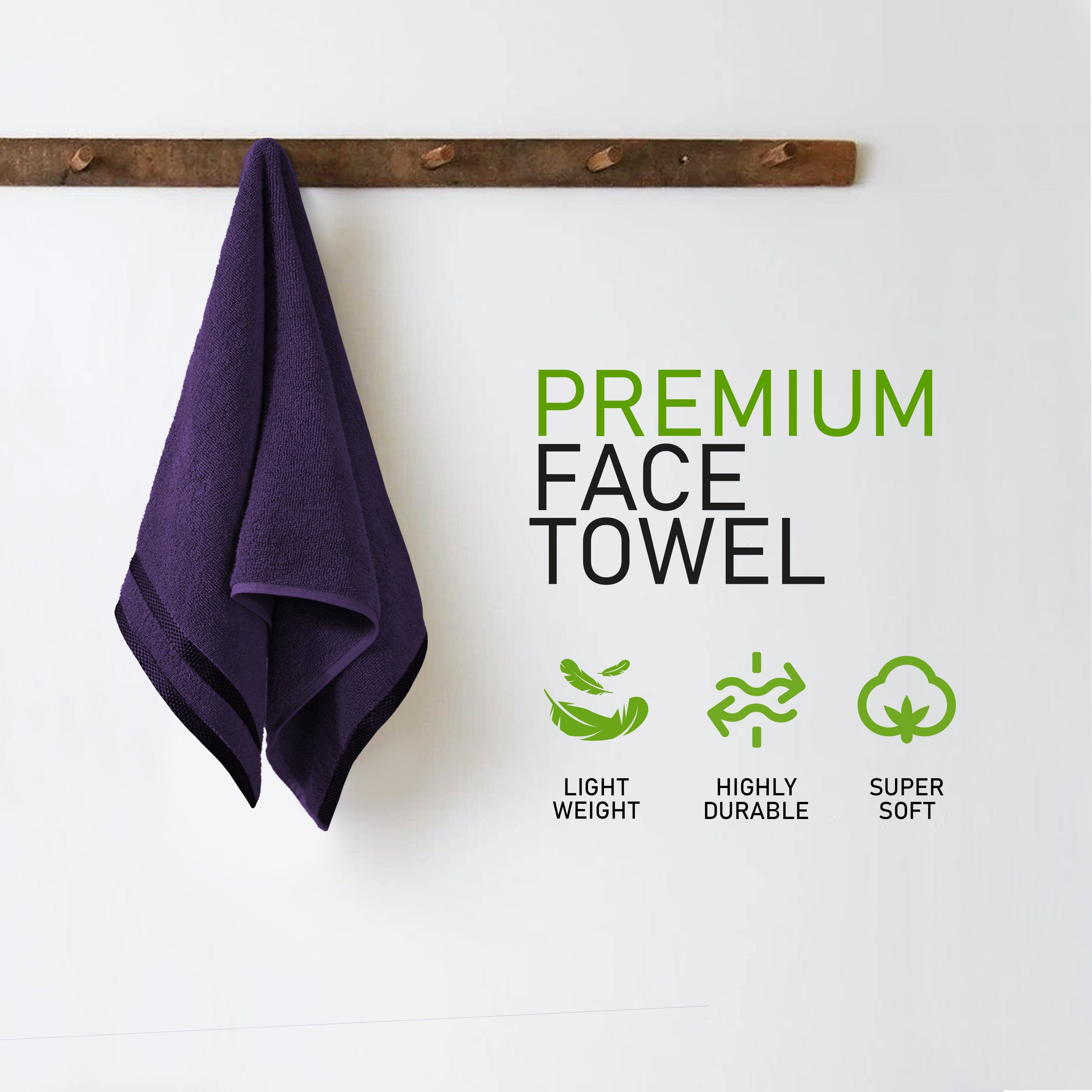 OLIVIA ROCCO Belmont Viscose Stripe Purple Towels 100 Percent Cotton Hotel Quality Super Absorbent 10 Piece Bale Set 4 Hand Towels 12 Face Cloths