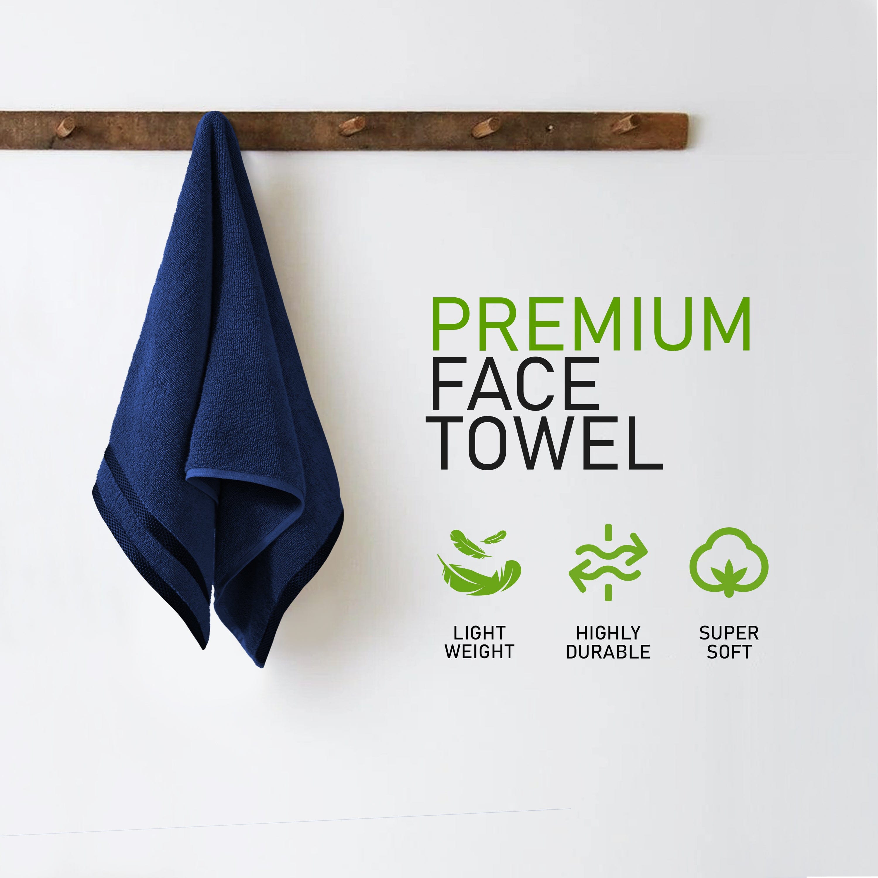 OLIVIA ROCCO Belmont Viscose Stripe Royal Blue Towels 100 Percent Cotton Hotel Quality 10 Piece Bale Set Includes 4 Hand Towels And 12 Face Cloths