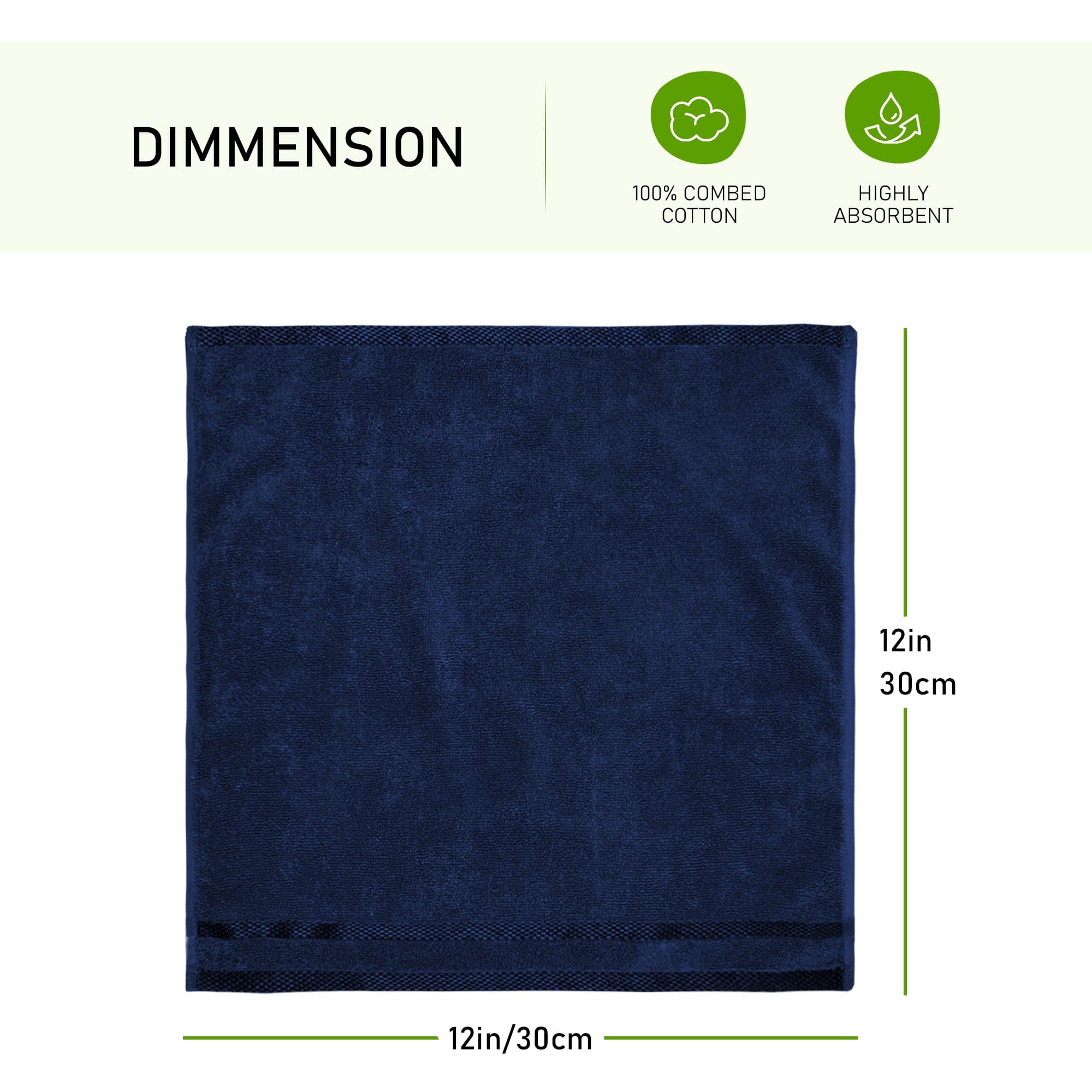 OLIVIA ROCCO Belmont Viscose Stripe Royal Blue Towels 100 Percent Cotton Hotel Quality 10 Piece Bale Set Includes 4 Hand Towels And 12 Face Cloths