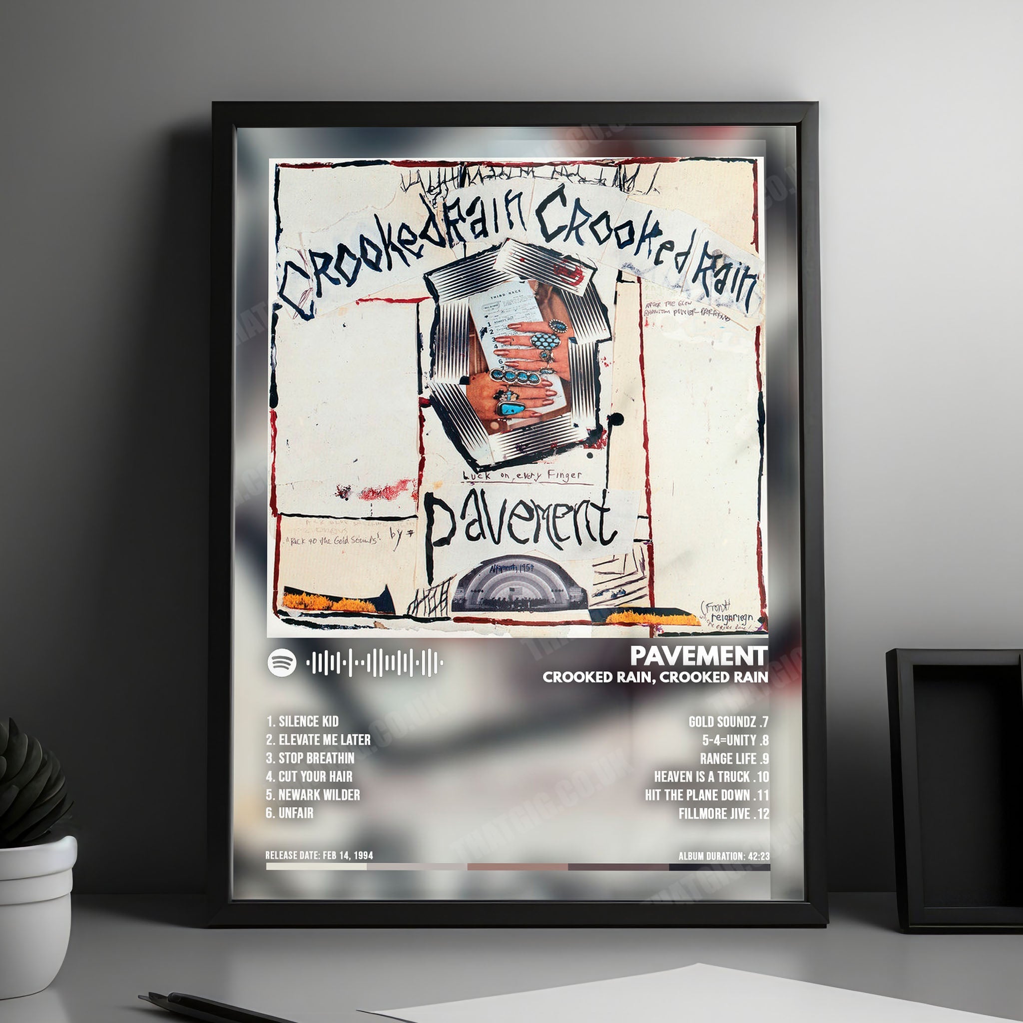 Pavement "Crooked Rain Crooked Rain" Album Cover Poster - with Complete Tracklist