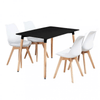 Black Halo Dining Table & Set of 4 Jamie Lorenzo Tulip chairs with Padded Seat - Zestio