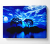 Blue Twin Island Moon Canvas Wall Art - Zestio