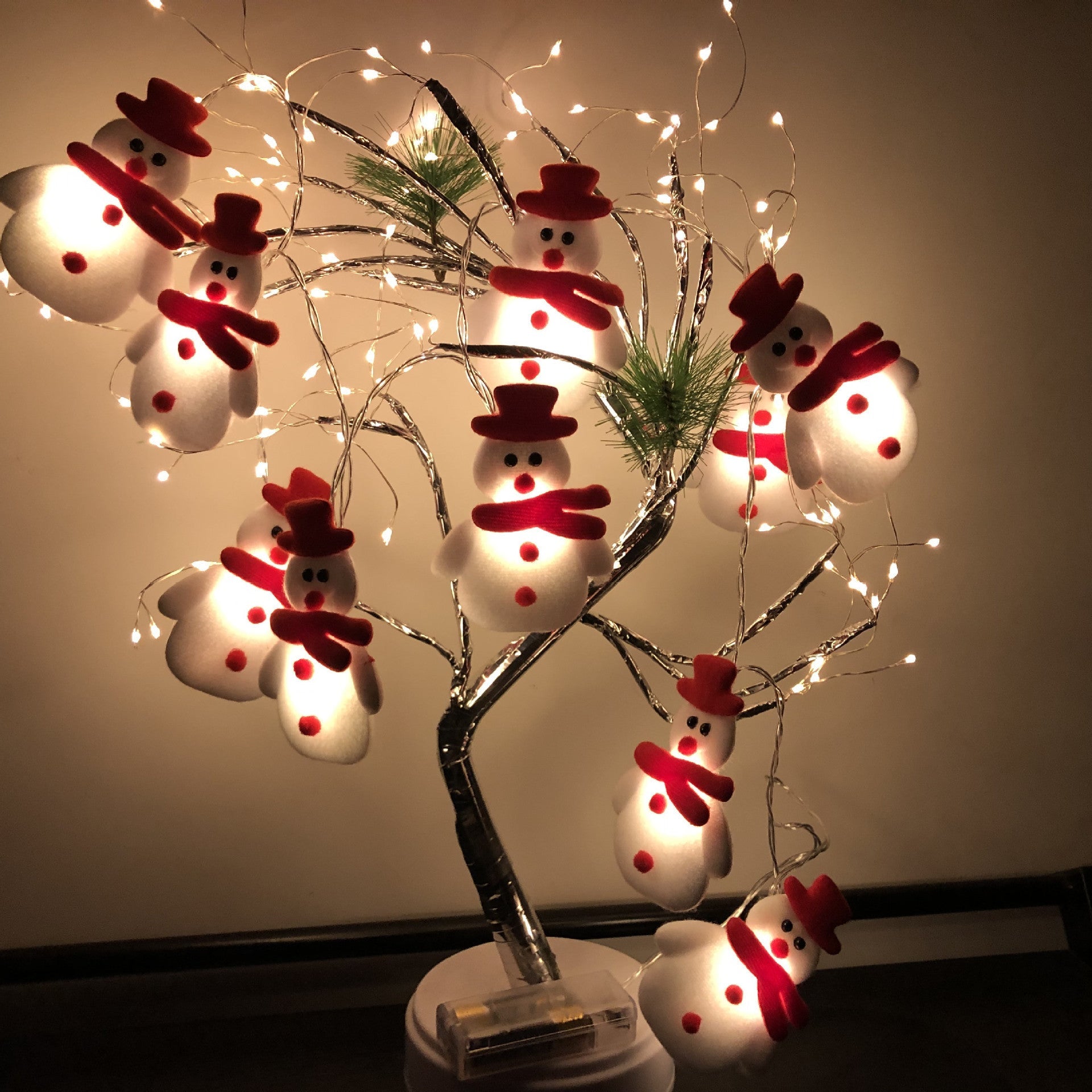 Christmas Plush Snowman Light String Christmas Tree Pendant LED Holiday Party Decoration Lantern