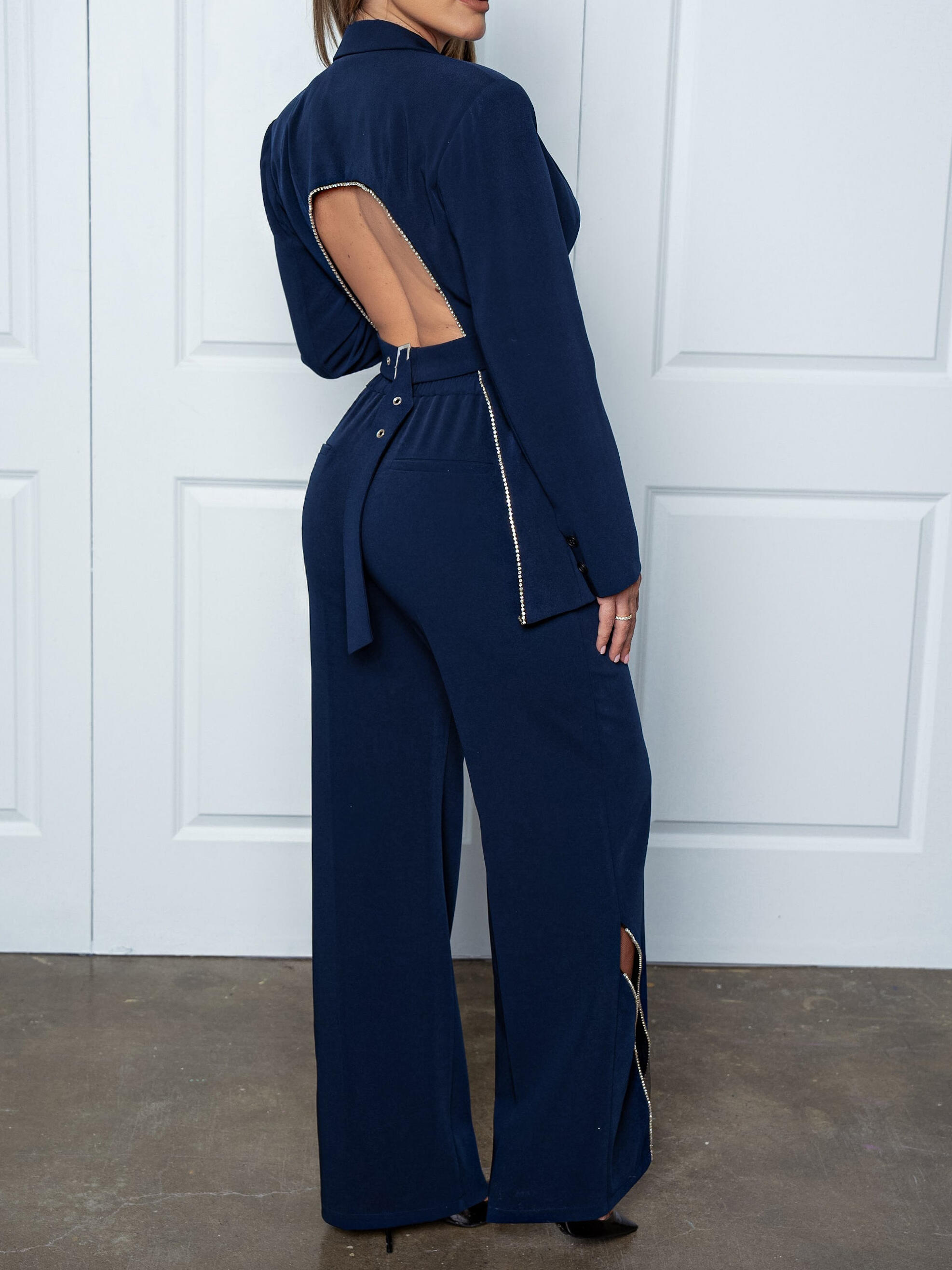 Elegant Patchwork High-waist Pants