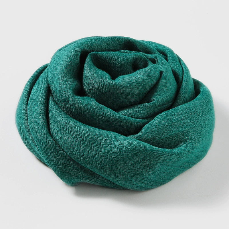 Artistic Sunscreen Solid Color Cotton And Linen Scarf