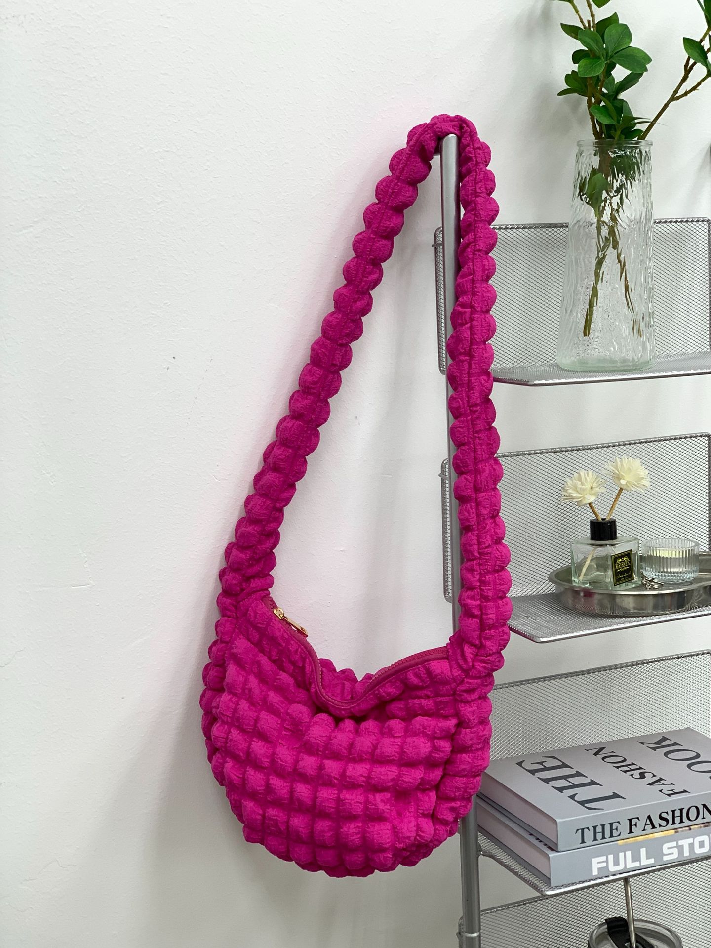 Women's Fashion Casual Rhombus Pleated Crossbody Bag