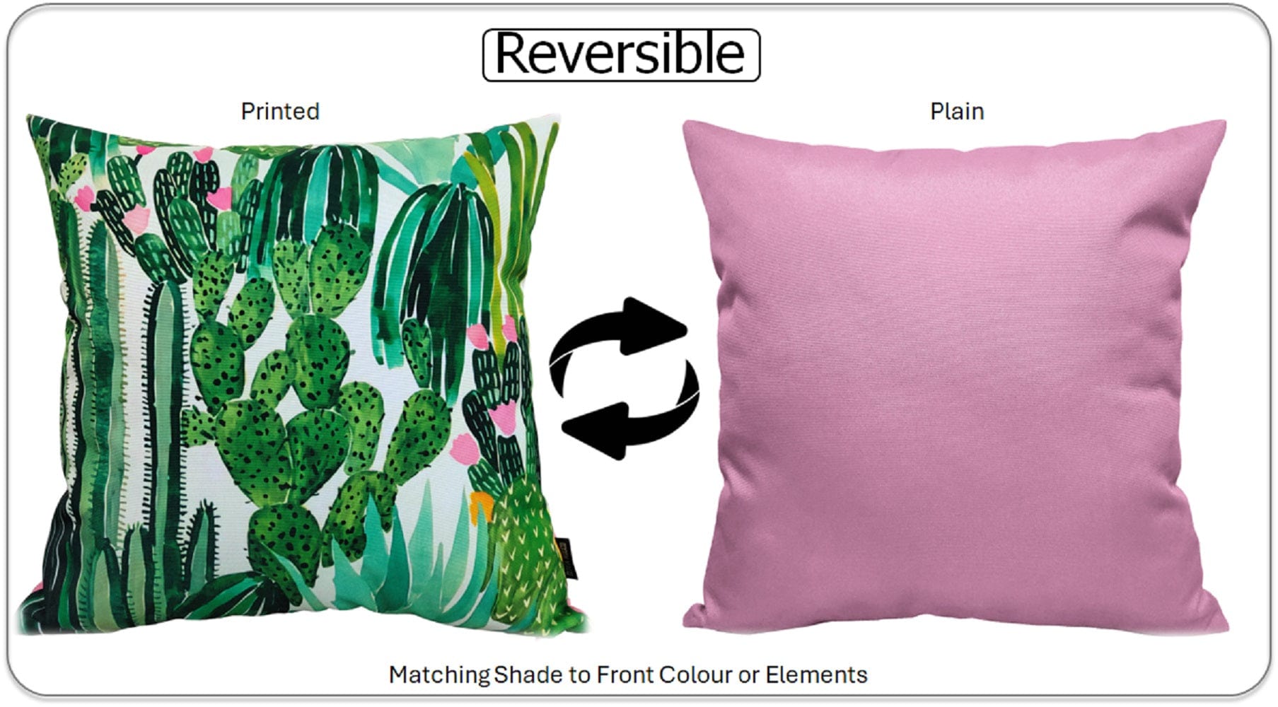 OLIVIA ROCCO Cactus Outdoor Cushion Covers 43 x 43 cm Waterproof Polyester Weather-Resistant For Patio Garden Bench Sofa Indoor Living Room