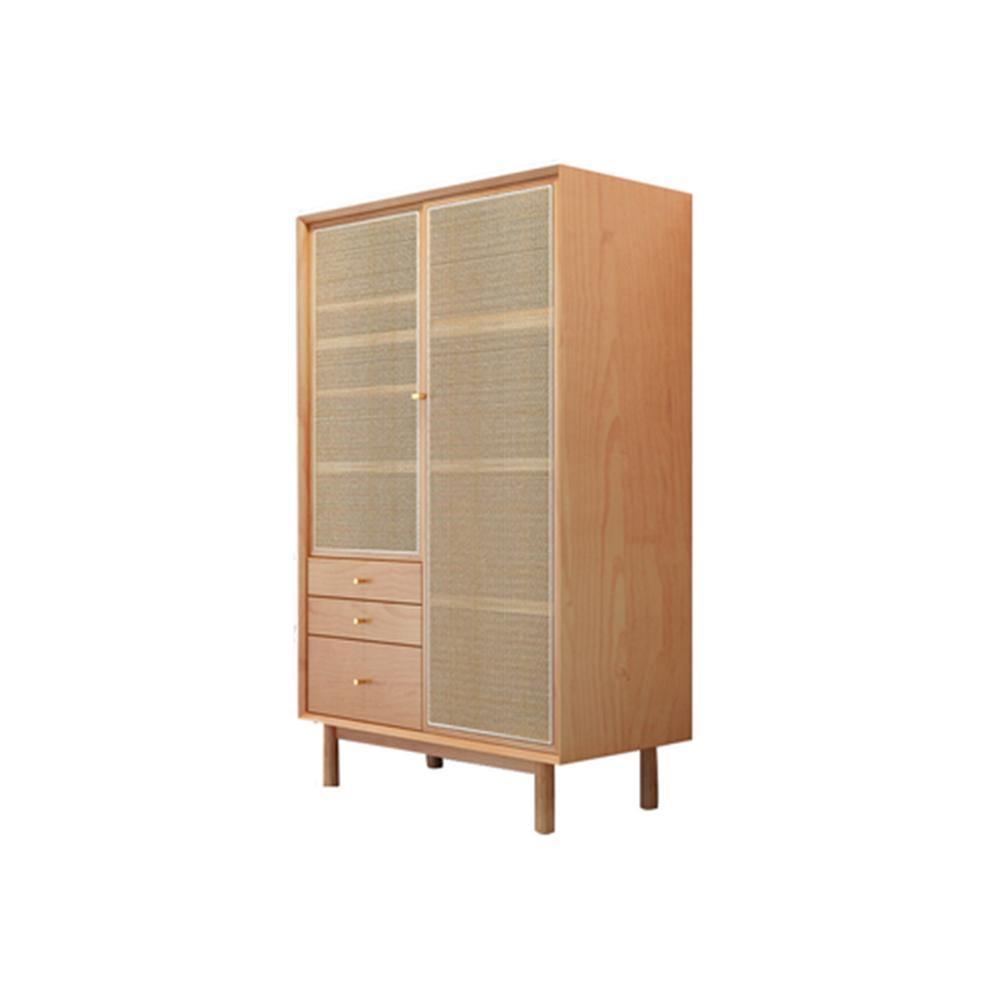Bernadette Wardrobe, Hallway Storage, Natural Rattan & Oak