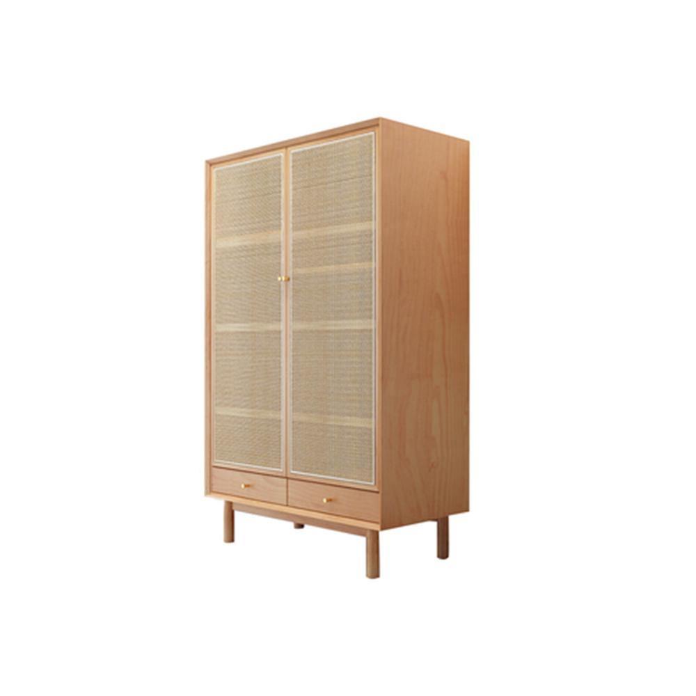 Bernadette Wardrobe, Hallway Storage, Natural Rattan & Oak