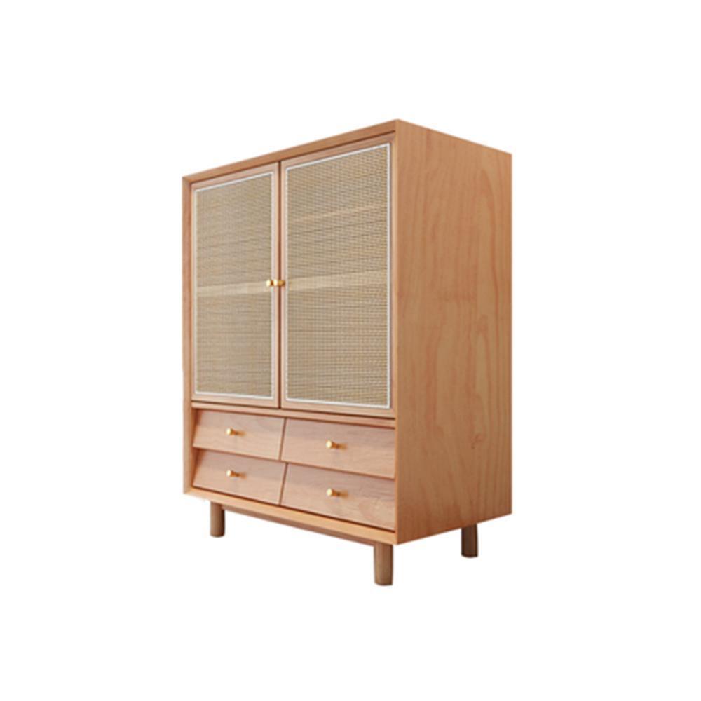 Bernadette Wardrobe, Hallway Storage, Natural Rattan & Oak