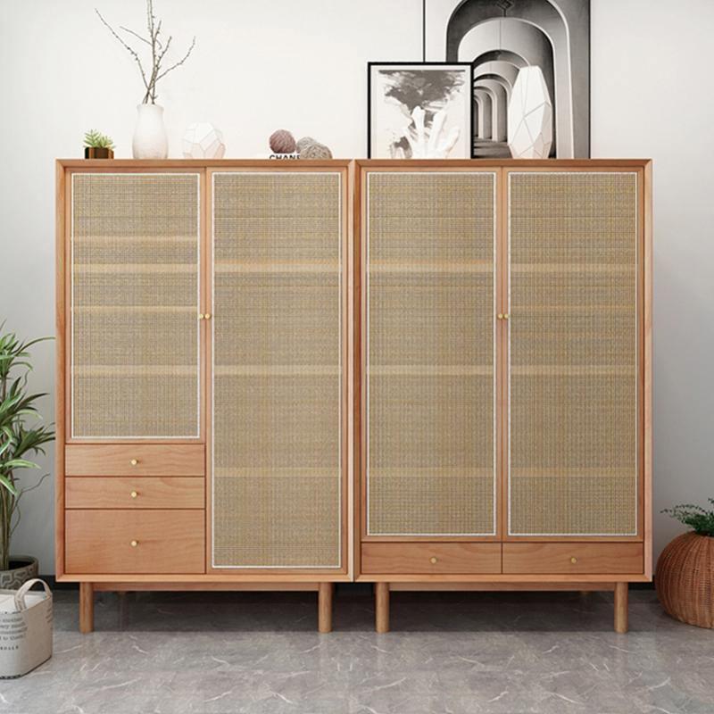Bernadette Wardrobe, Hallway Storage, Natural Rattan & Oak