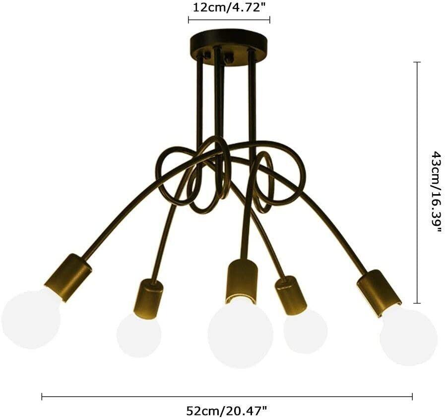 Ceiling Light Fixture Mount Lamp 5-Lights 20.47inch /52cm Vintage Retro
