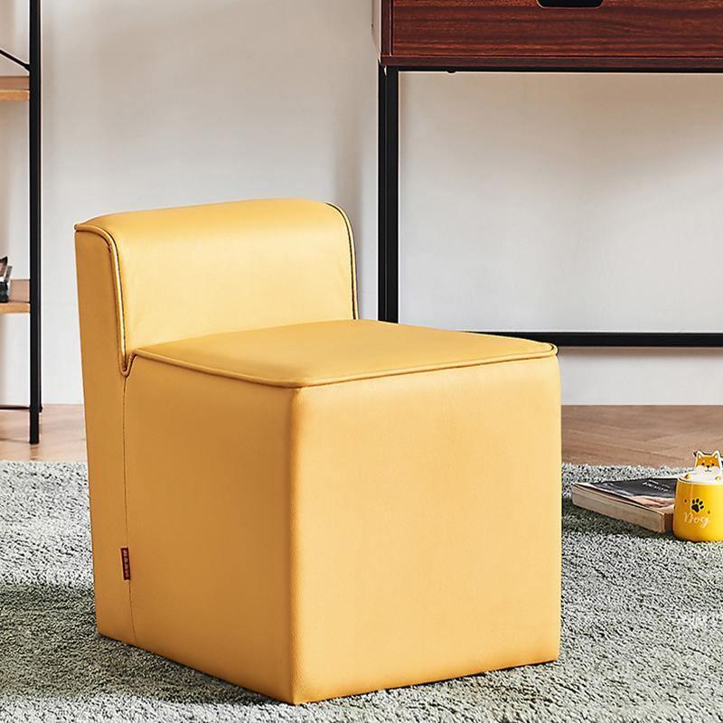 Clay Footstool, Leather