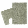 OLIVIA ROCCO Como 2 Piece Sage Green Bath Mat And Pedestal Set Non Slip Super Absorbent Cotton Bathroom Mats Machine Washable