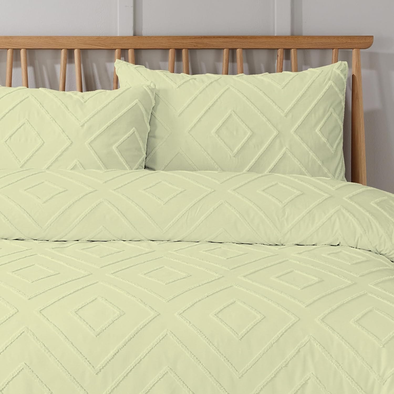 OLIVIA ROCCO Como Tufted Duvet Cover Set With Pillowcases Grey Natural White Easy Care Bedding Single Double King Sizes Durable Fabric