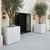 Cubrosa | White Mist – 100cm XXL Square Concrete Planter – 782L Large Outdoor Plant Pot - Zestio