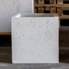 Cubrosa | White Mist – 40cm Medium Square Concrete Planter – 38L Outdoor Indoor Pot - Zestio