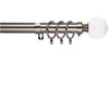 Extendable Curtain Pole Metal 25/28mm 130-240cm Black Nickel WL.Rocaille