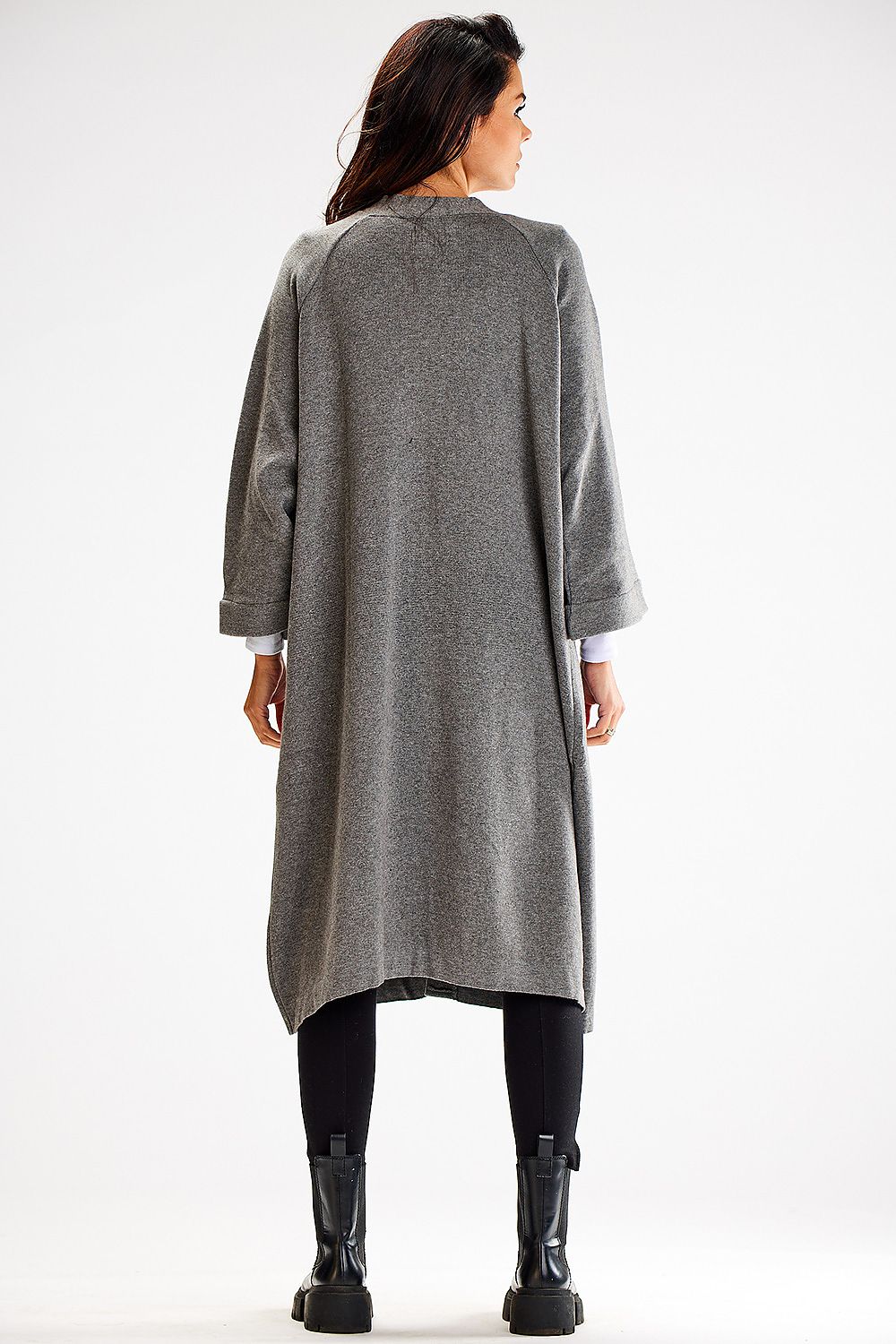 Luxurious Long Cardigan With Tie Belt And Wide Sleeves – Soft Nylon, PBT, And Viscose Blend
