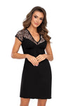 Violetta Lace Embroidered Nightshirt by Donna - Elegant Mid-Thigh Chemise with Floral Design