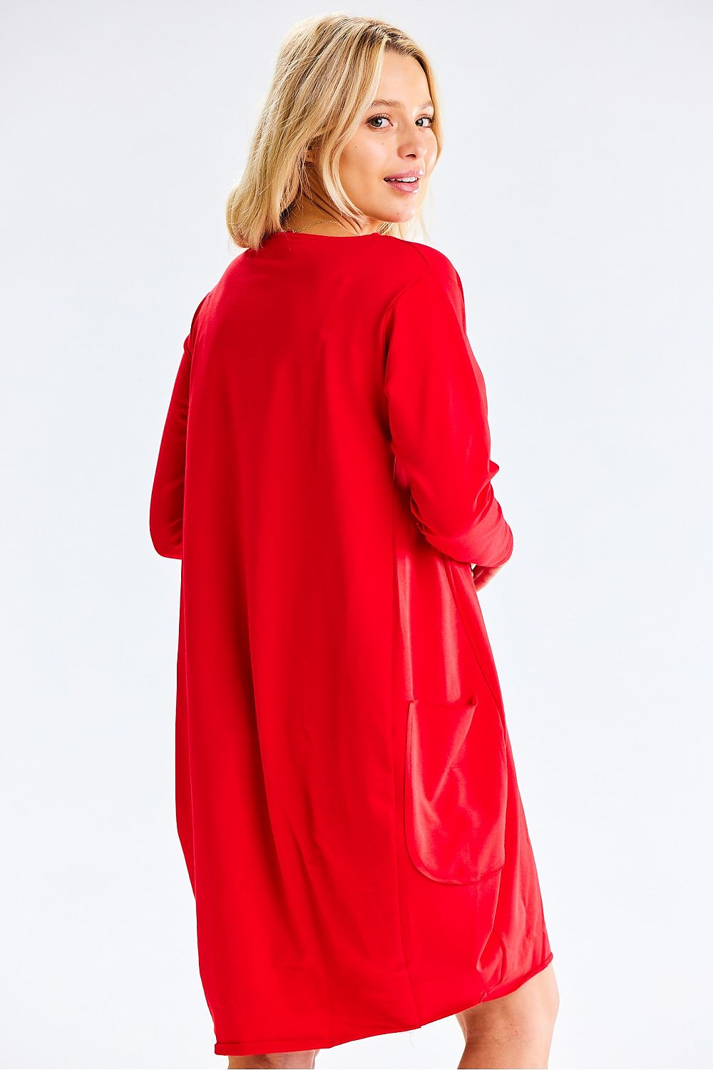 Infinite You Sweatshirt Midi Dress with Pockets - Luxurious Loose Fit Design, Crafted in Poland