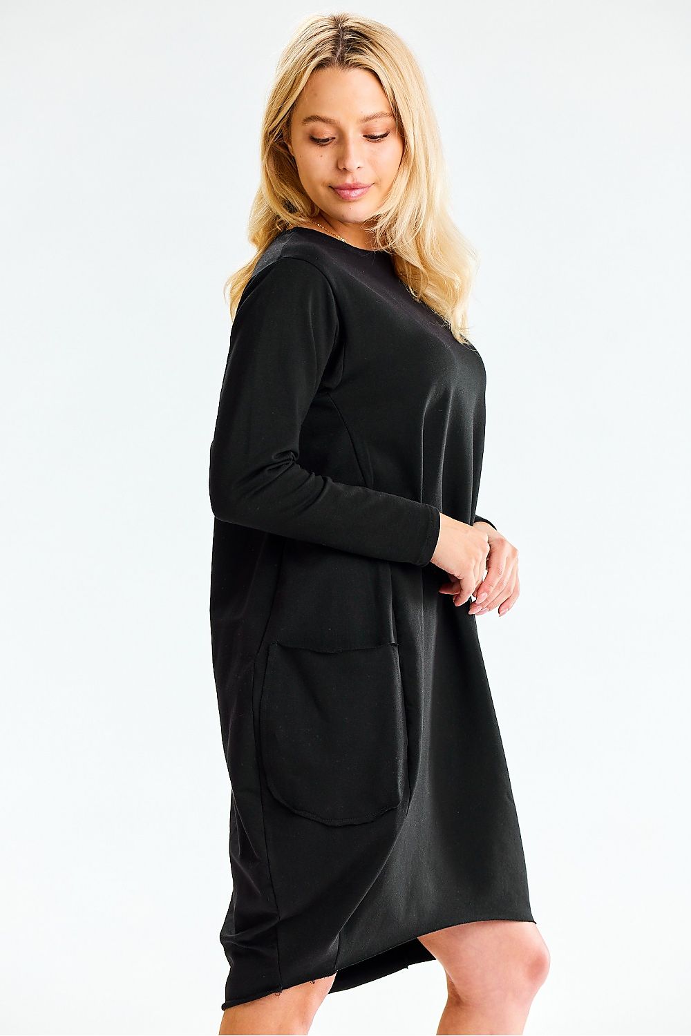Infinite You Sweatshirt Midi Dress with Pockets - Luxurious Loose Fit Design, Crafted in Poland