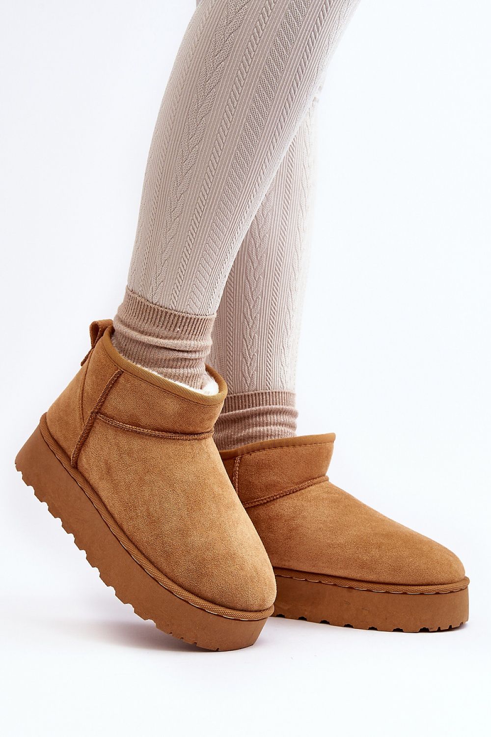 Luxury Eco Suede Snow Boots with Thick Faux Fur Lining, Ankle-High, Sizes EU 36-41