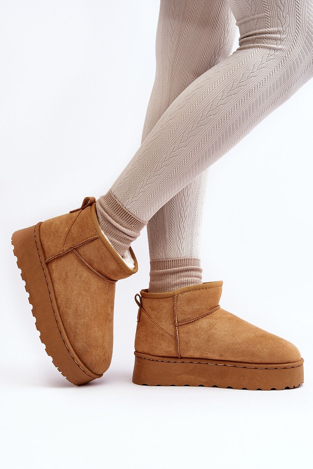 Luxury Eco Suede Snow Boots with Thick Faux Fur Lining, Ankle-High, Sizes EU 36-41