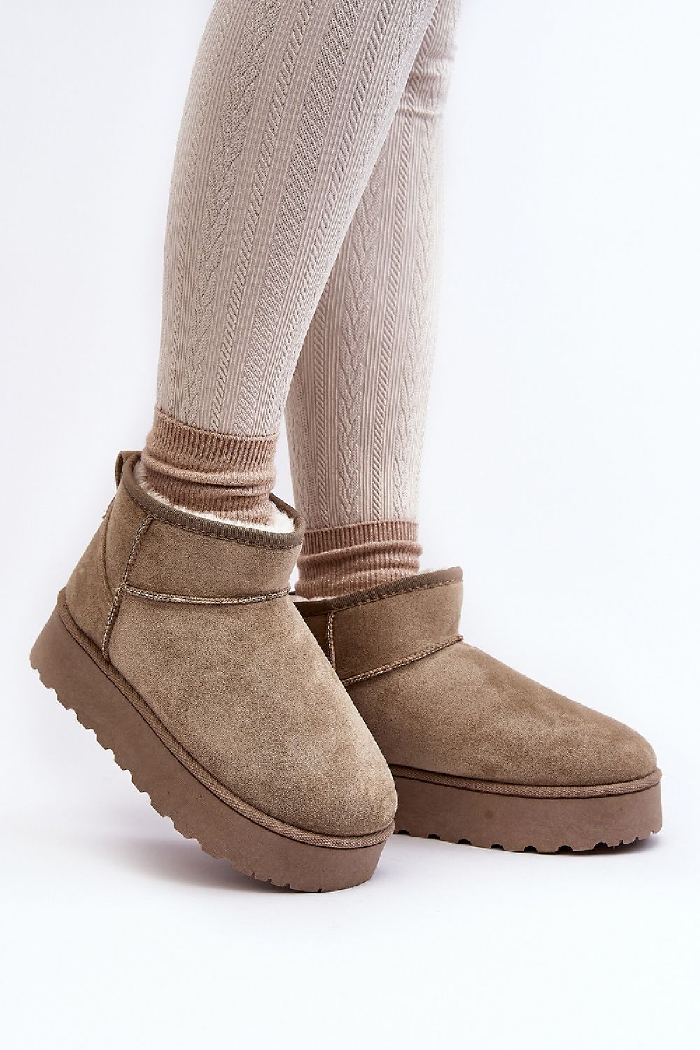 Luxury Eco Suede Snow Boots with Thick Faux Fur Lining, Ankle-High, Sizes EU 36-41