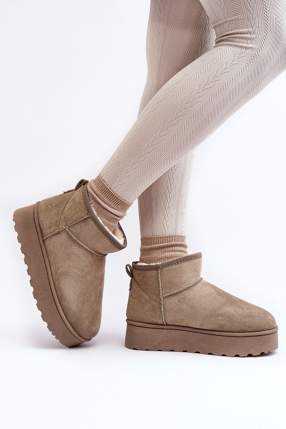 Luxury Eco Suede Snow Boots with Thick Faux Fur Lining, Ankle-High, Sizes EU 36-41