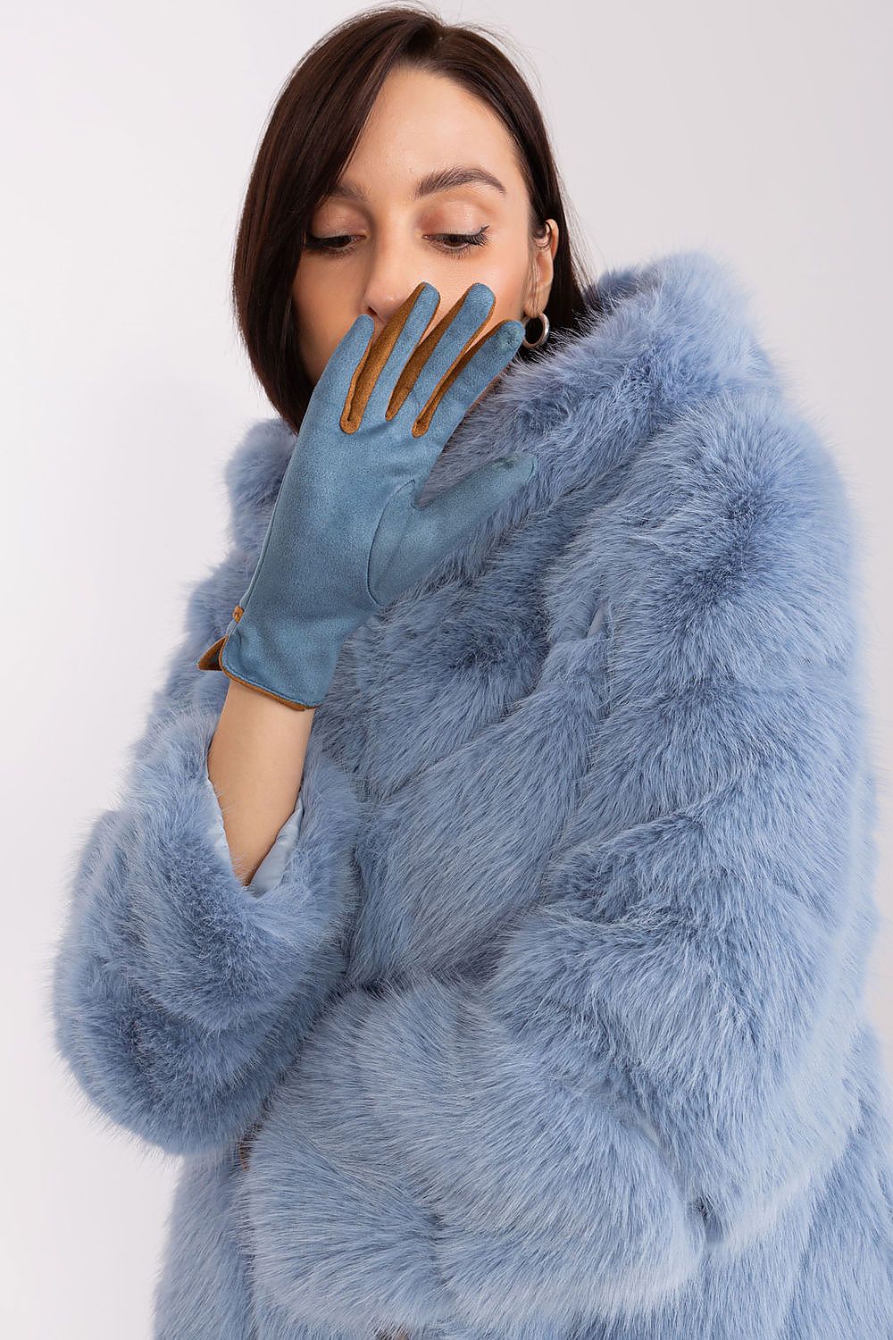 Elegant Women's Touchscreen Gloves with Braided Wrist Straps and Embroidered Flower Detail