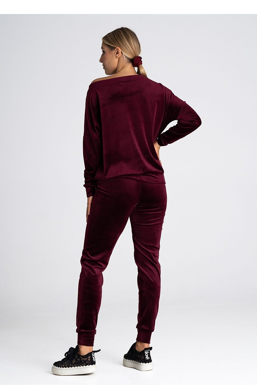 Luxury Velour Tracksuit Trousers with Elastic Waistband and Pockets by Figl