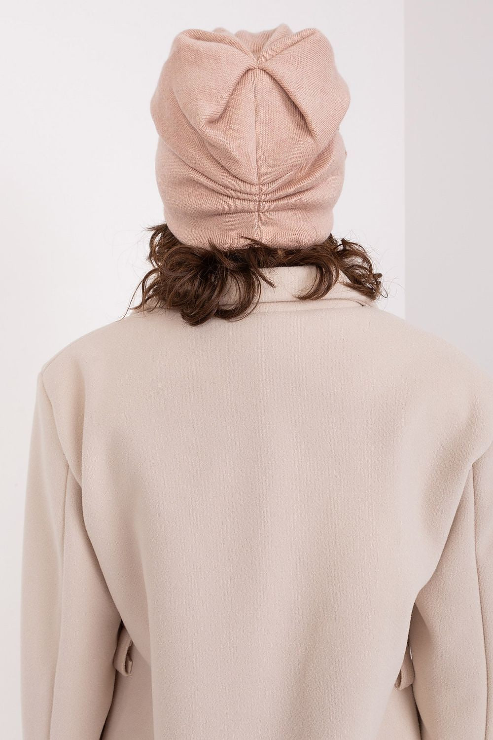 Luxury Women's Winter Hat in Smooth Knit with Decorative Applique - 50% Acrylic, 30% Cotton, 20% Cashmere
