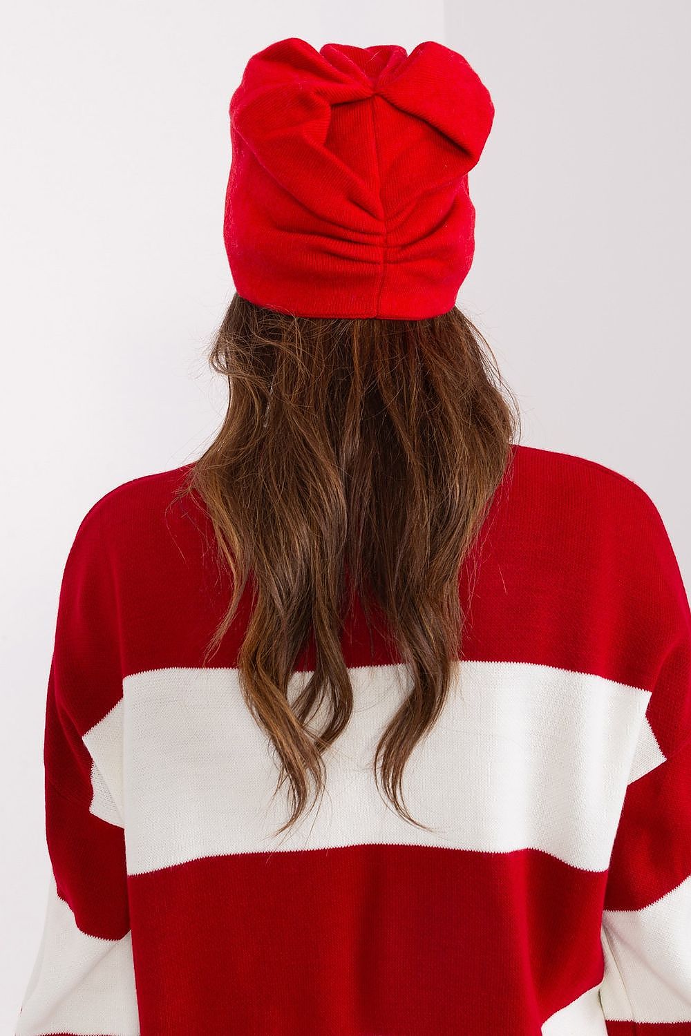 Luxury Women's Winter Hat in Smooth Knit with Decorative Applique - 50% Acrylic, 30% Cotton, 20% Cashmere