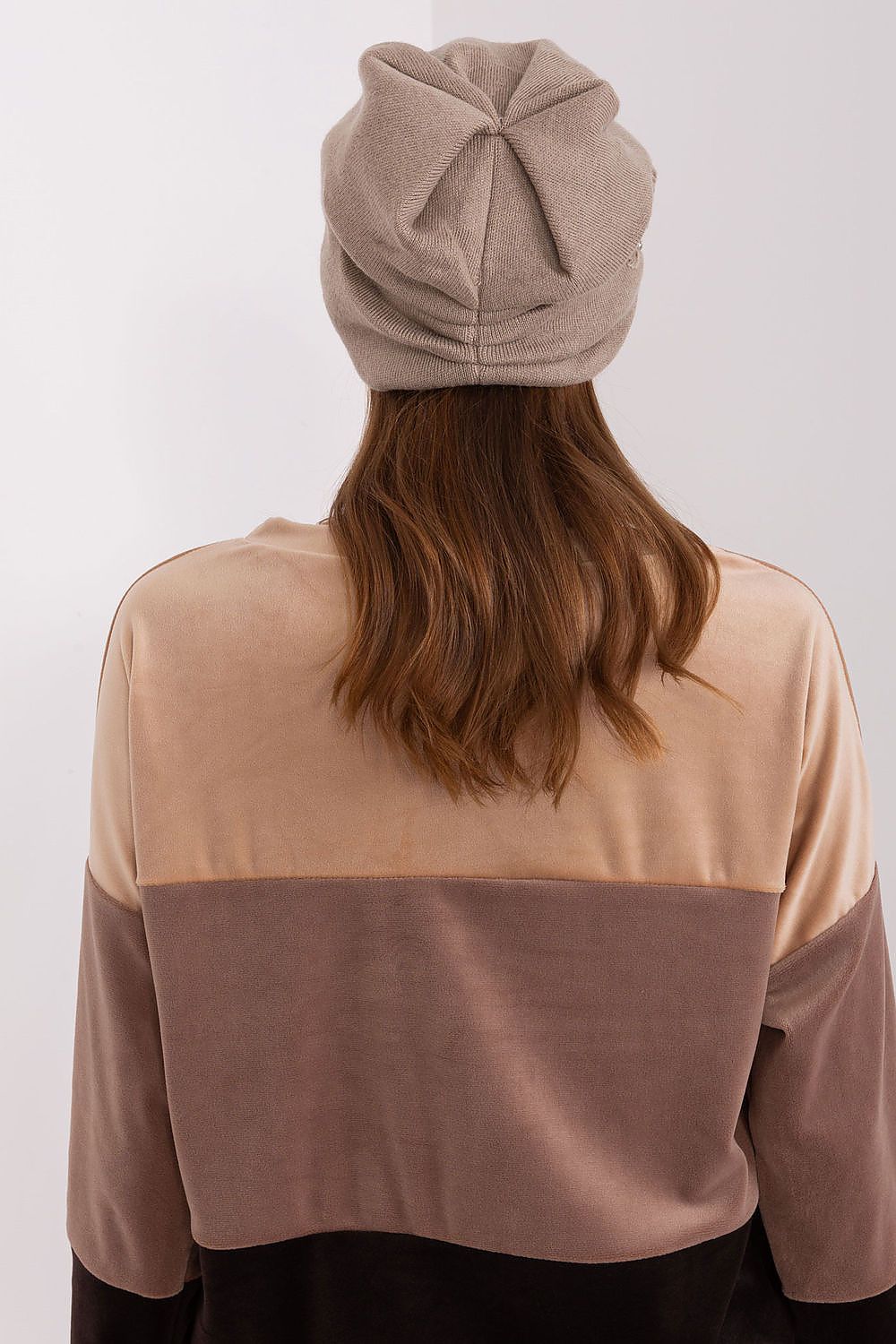 Luxury Women's Winter Hat in Smooth Knit with Decorative Applique - 50% Acrylic, 30% Cotton, 20% Cashmere