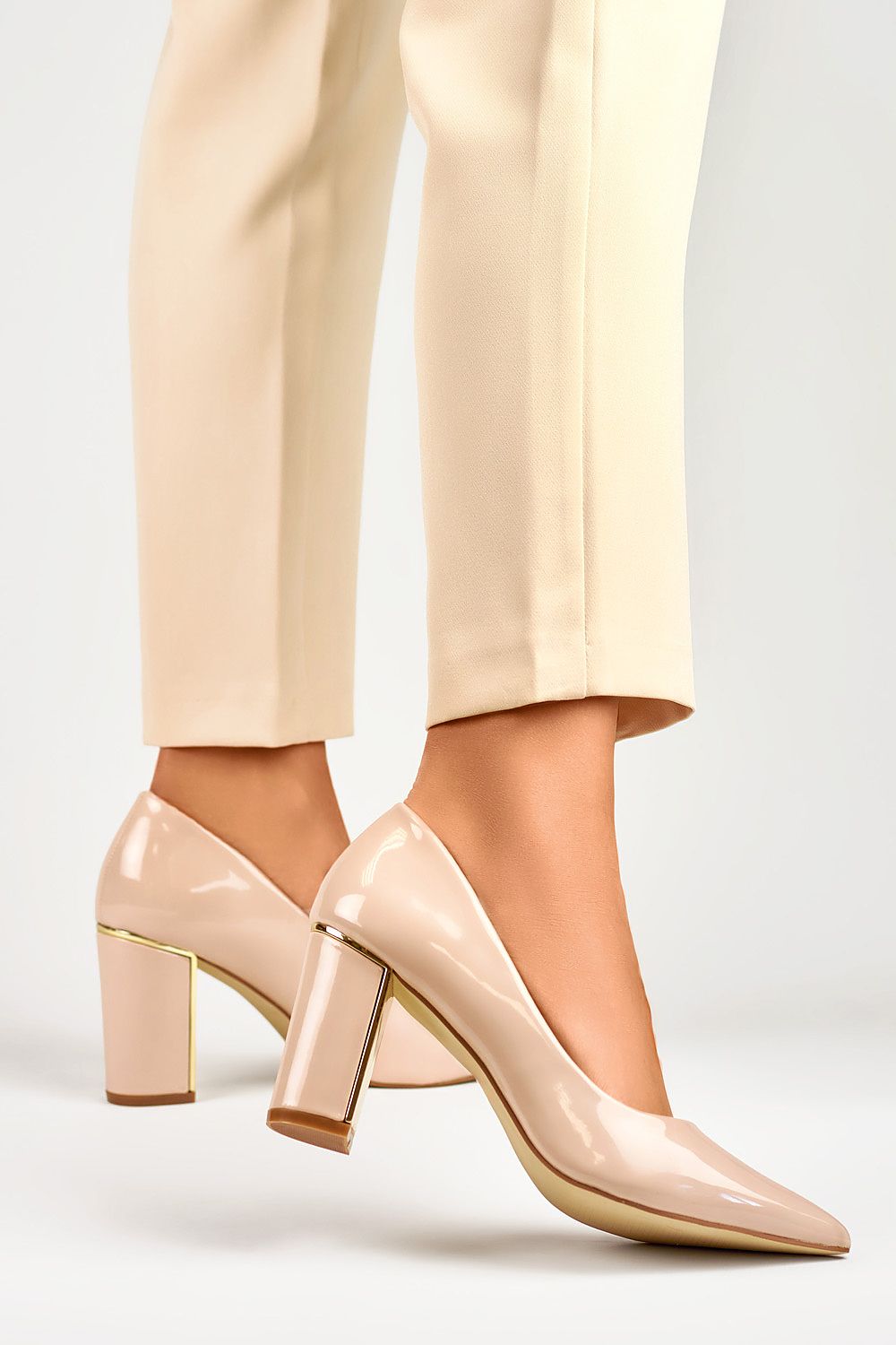 Elegant PRIMO Black Eco-Suede Block Heel Pumps with 8 cm Stiletto for All Occasions