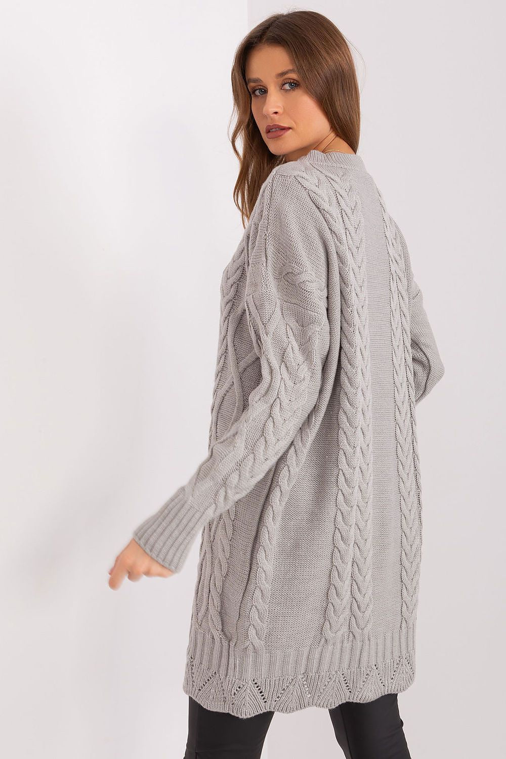 Elegant Midi Daydress In Unique Textured Fabric With Long Sleeves By Rue Paris
