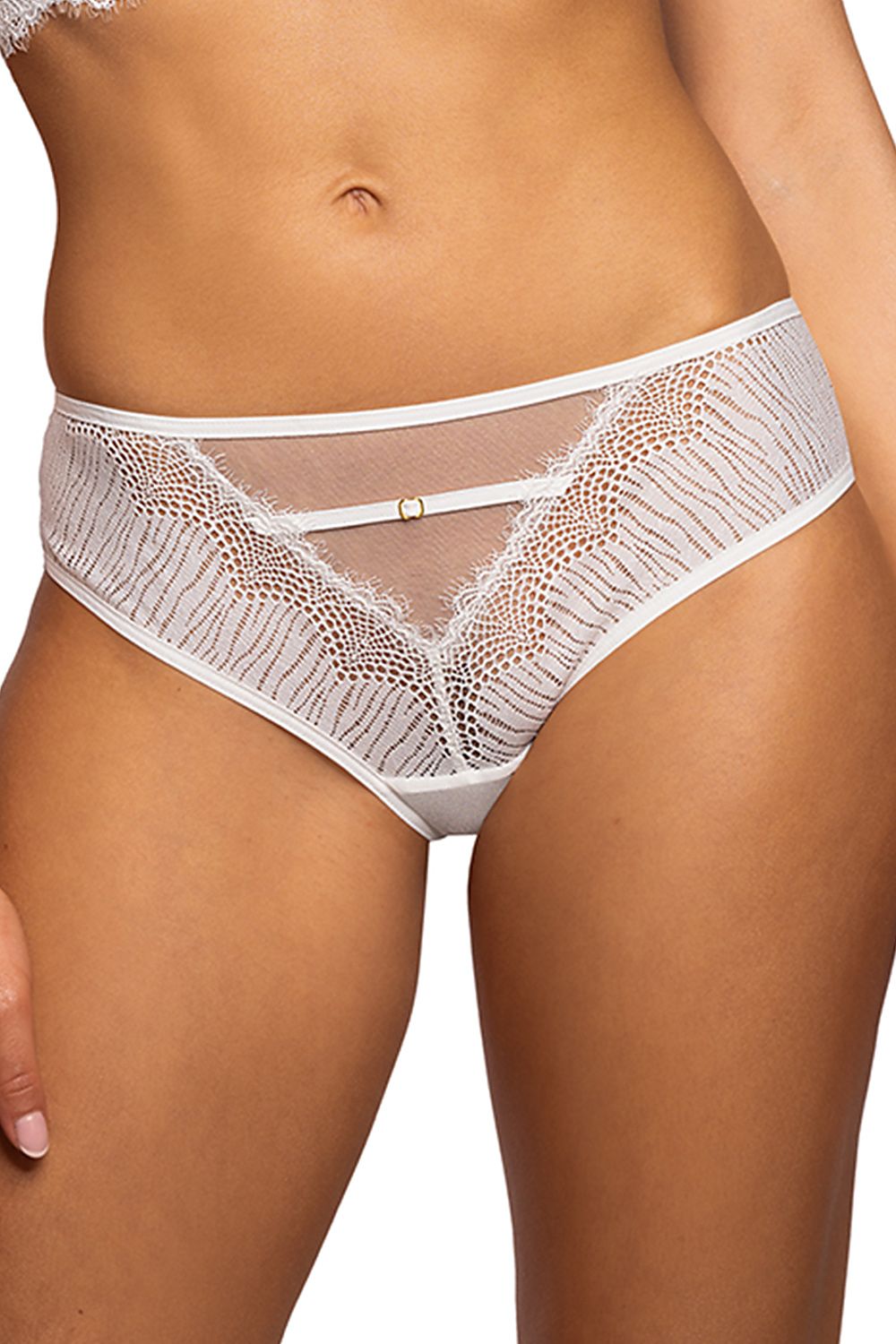 Elegant Lace And Mesh Women's Panties - Classic Full Back Design With Cotton Gusset