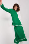 Luxury Badu Knitted Set with Contrasting Colours - Elegant Sweater & Skirt Duo in Midi Length