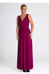 Elegant V-Neck Maxi Dress With Front Slit - Figl Long Dress in S, M, L, XL Sizes