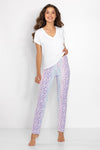 Luxury Women's Pyjamas Set | Heart Neckline Blouse And Printed Pants | Comfortable Sleepwear