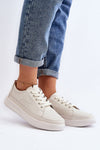 Elegant Women's Sports Shoes in Natural Leather with Platform Sole for Stylish Comfort