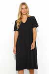 Elegant Knee-Length Daydress With Heart Neckline by Makadamia - Available in 4 Stylish Shades