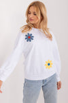 Italy Moda Floral Print Casual Sweatshirt in Soft Cotton for Effortless Style and Comfort
