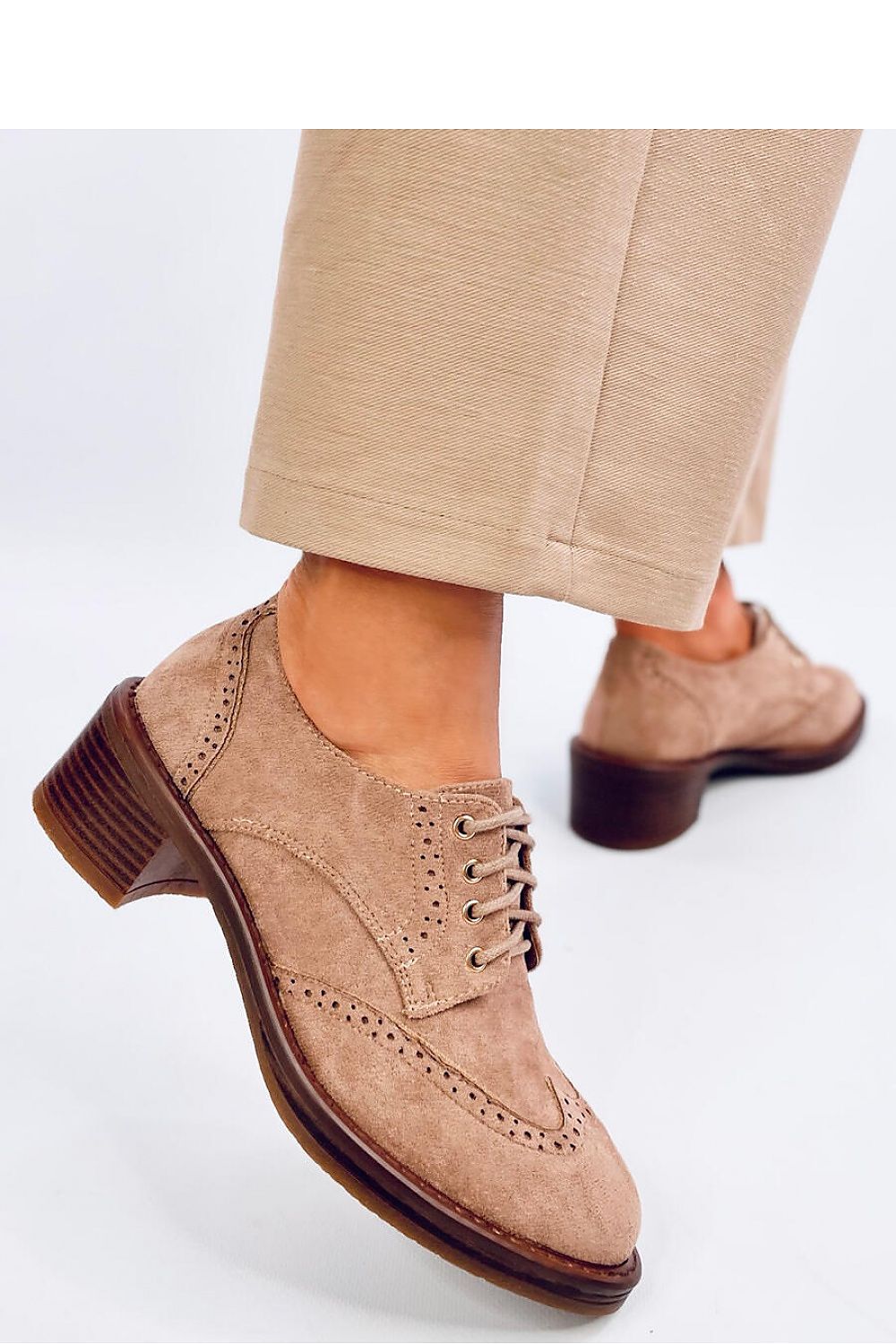Elegant Lace-Up Moccasins For Women In Eco-Friendly Suede - Comfortable 5Cm Heel