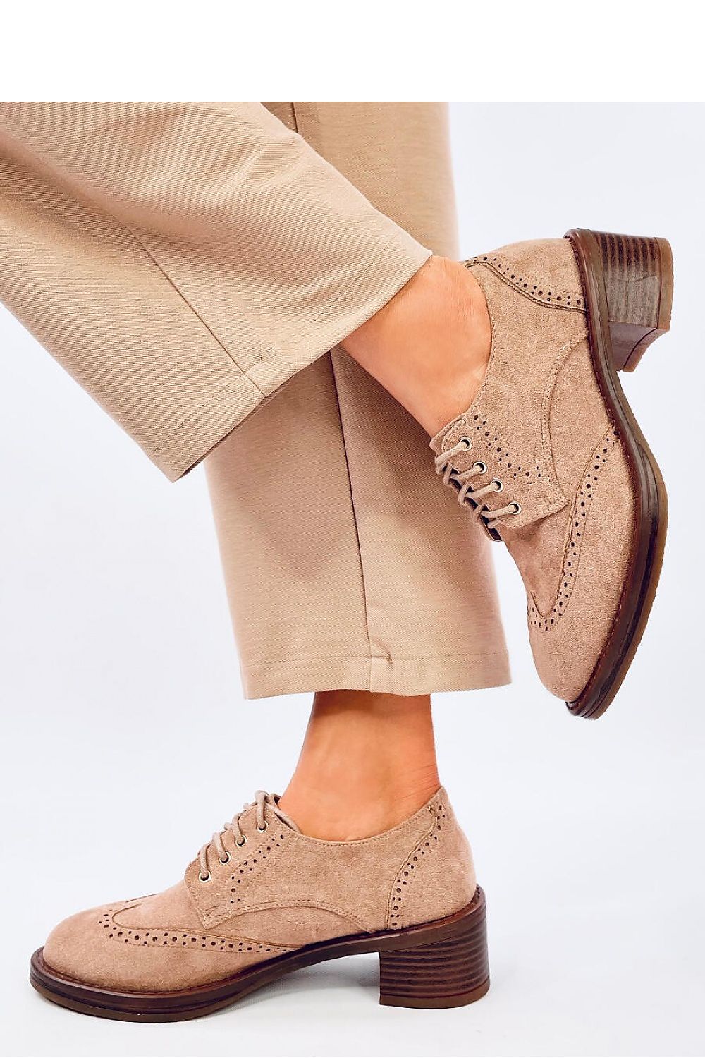 Elegant Lace-Up Moccasins For Women In Eco-Friendly Suede - Comfortable 5Cm Heel