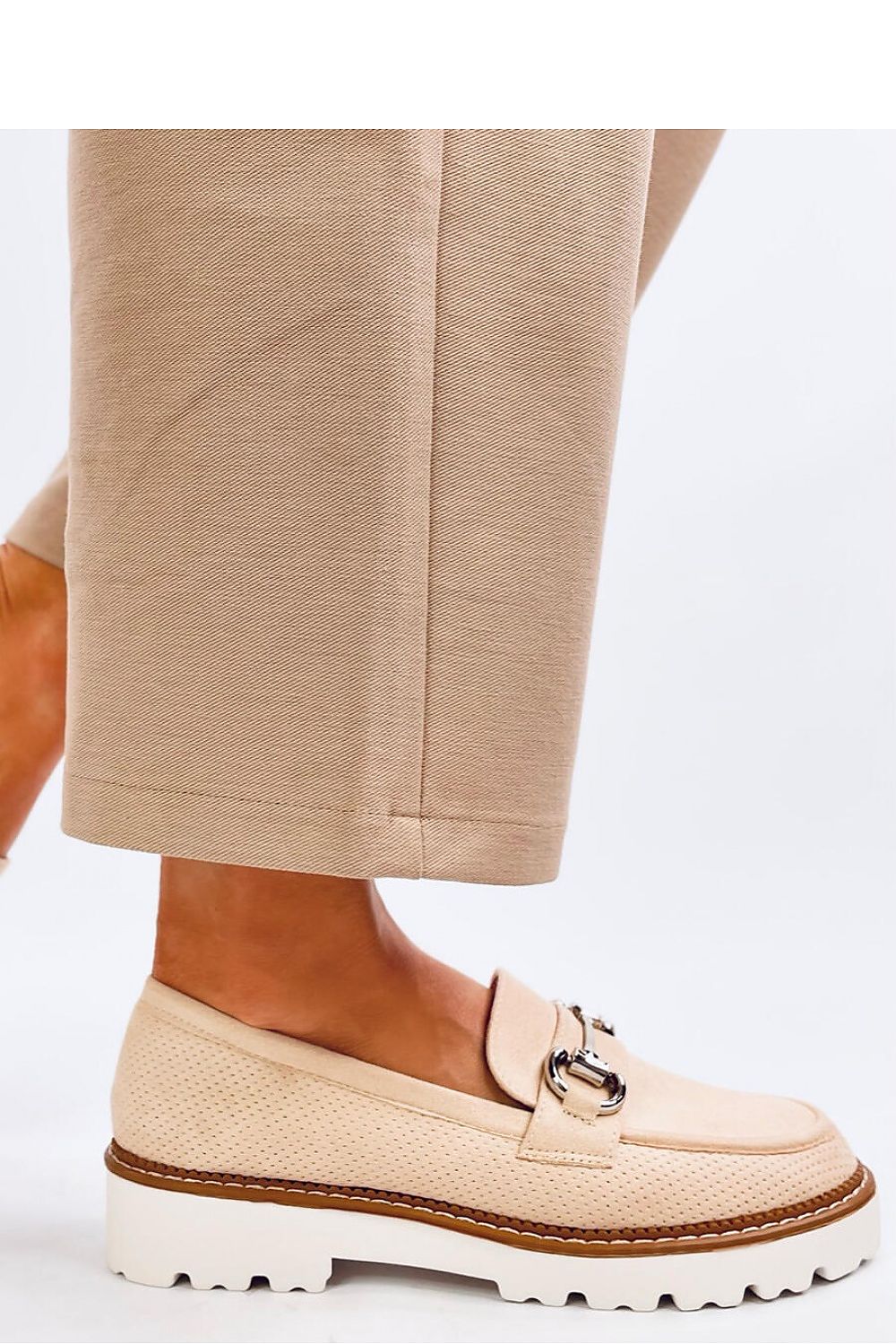 Elegant Women's Moccasins with High Sole - Eco Leather & Suede, Comfortable Style