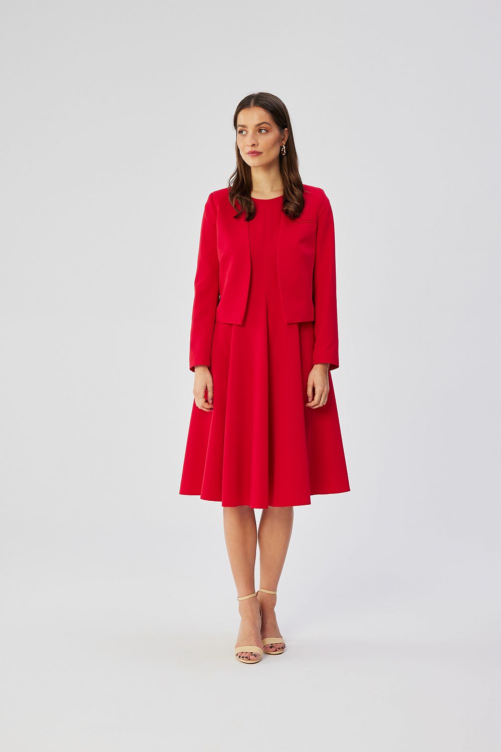 Stylove Polish Sleeveless Daydress With Fitted Cut, Side Pockets, And Elegant Dual Neckline, Sizes S-XXL